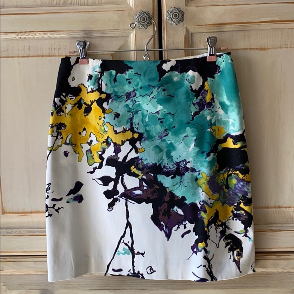 Watercolor print skirt